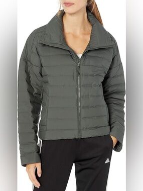 Adidas Women's Varilite Relaxed Soft Down Jacket - Small (Gray)